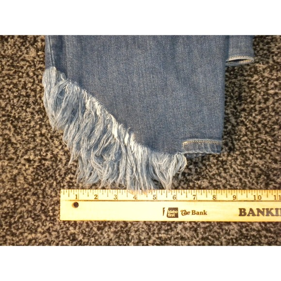 Judy Blue Jeans 20W Blue Denim Mid Rise Distressed‎ Thrash Hem Skinny JB8821 - Picture 15 of 15